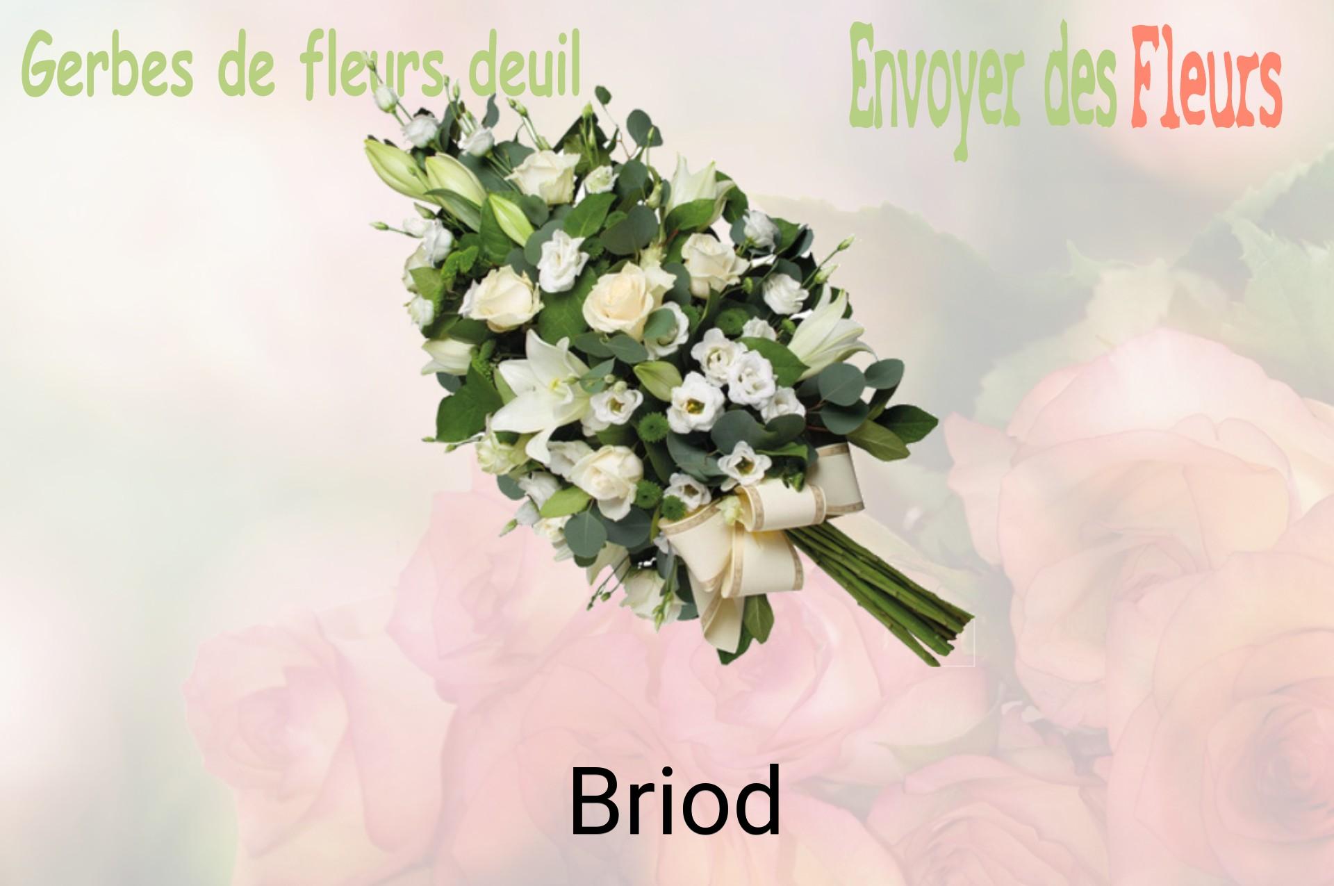 Gerbe de fleurs de deuil livrée à Briod